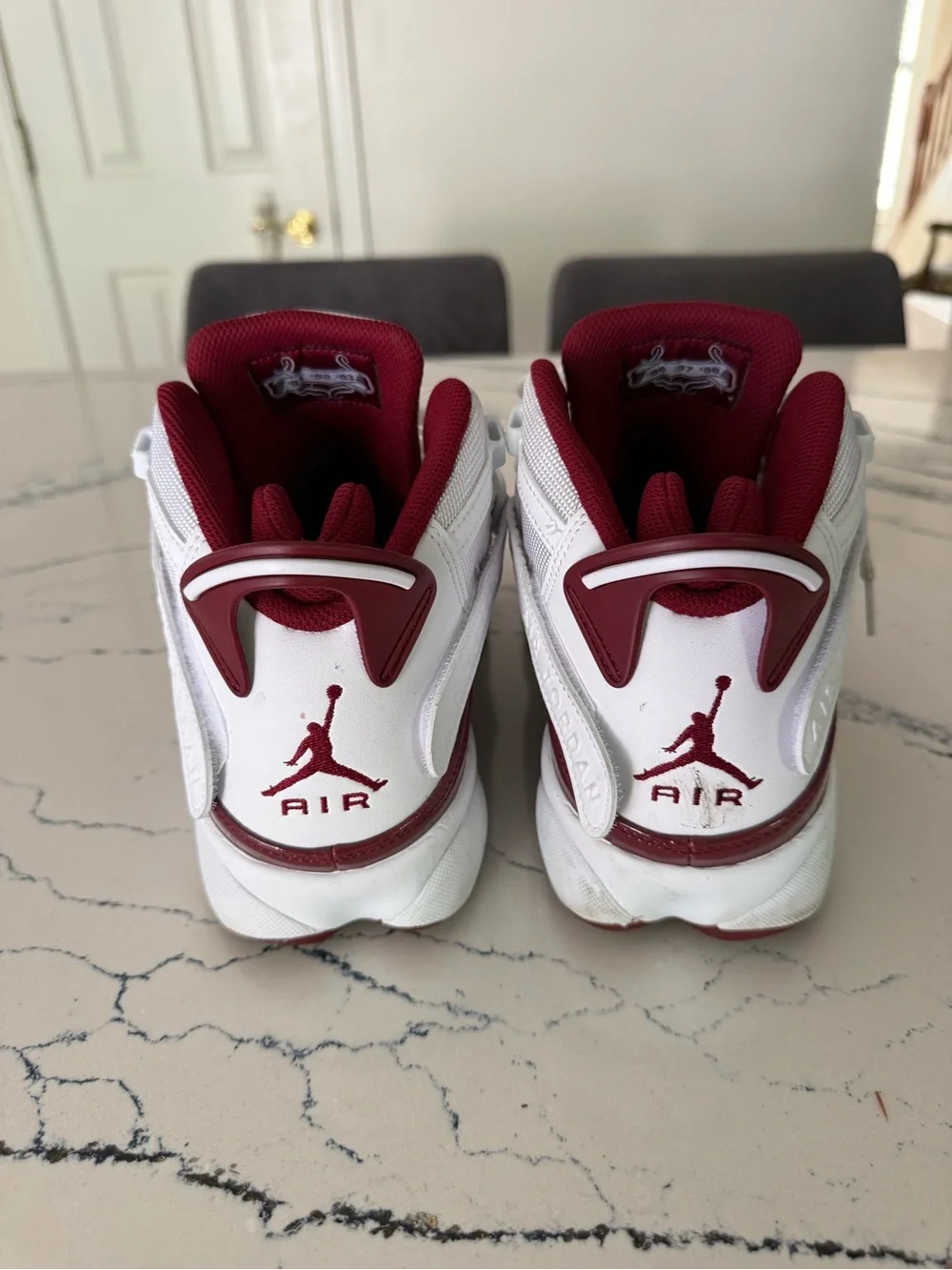 Jordan Men’s White and Maroon High-Top Sneakers